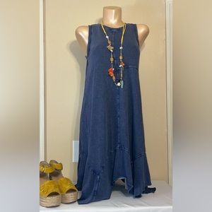 New directions women’s distressed jagged tank midi dress size m 8 10
